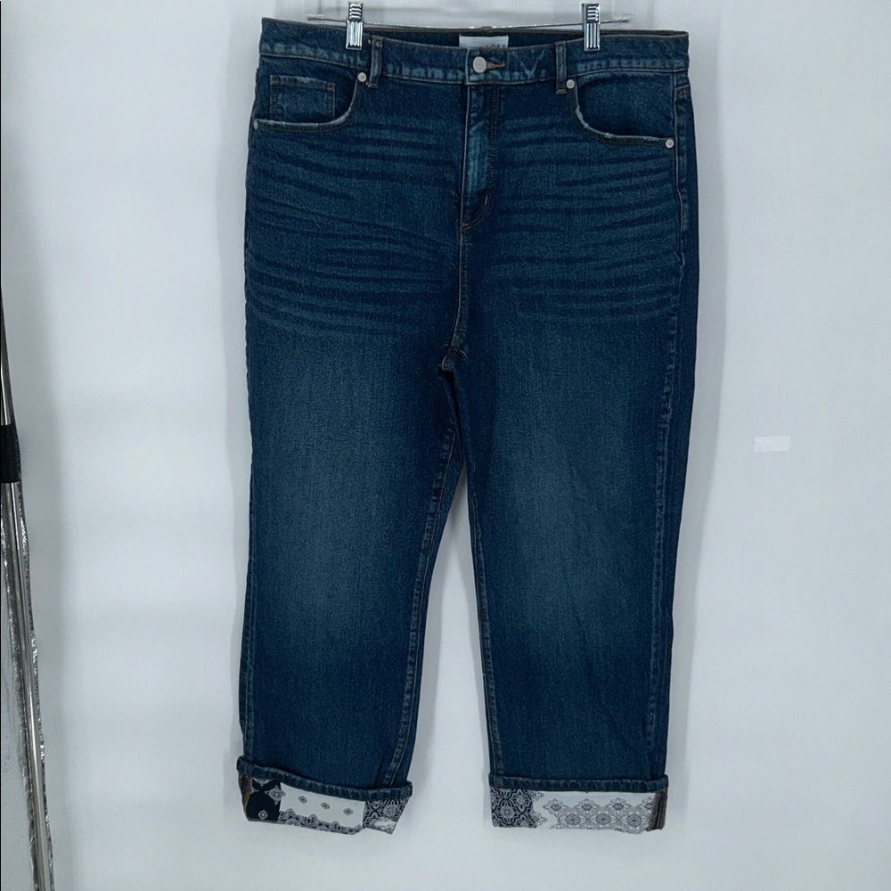LOFT The Straight Crop High Rise Jeans Size 32 Tall